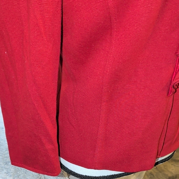 Chic Red Ruffle Women's Blazer - Picture 5 of 12